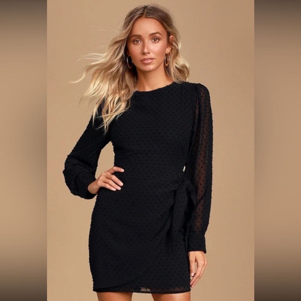 Lulu’s long sleeved black mini dress